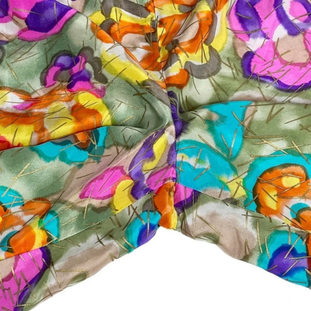 Vintage RESTLESS CLOTHIER 90s Silk Watercolor Floral Flowing Shorts Size M - Picture 10 of 11
